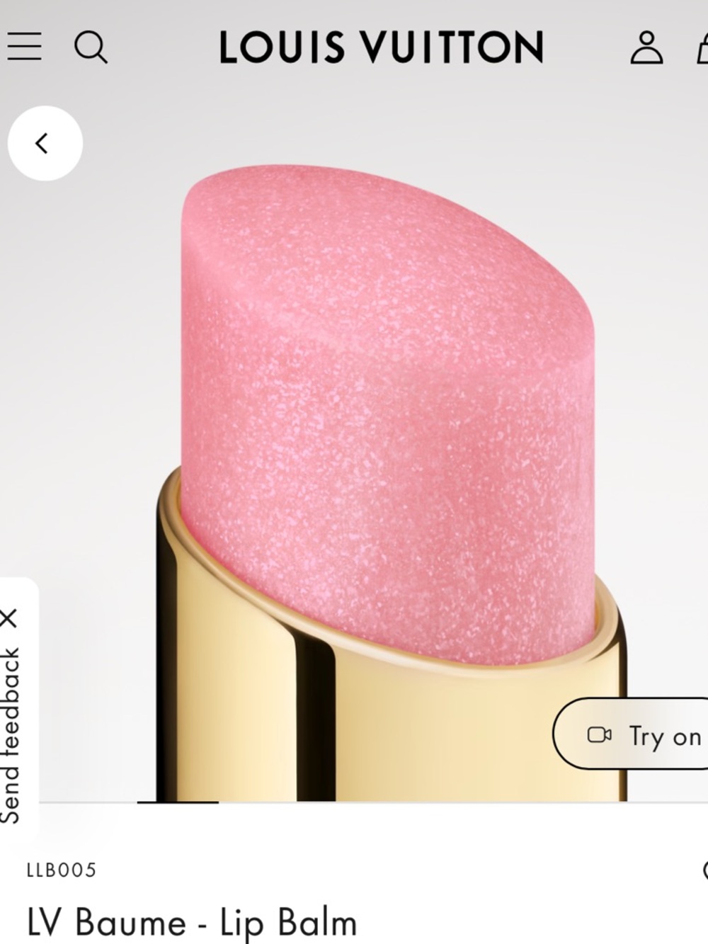 Louis Vuitton BAUME a Levres Sheer 030 Tender Bliss Lipstick Lip Balm Sample